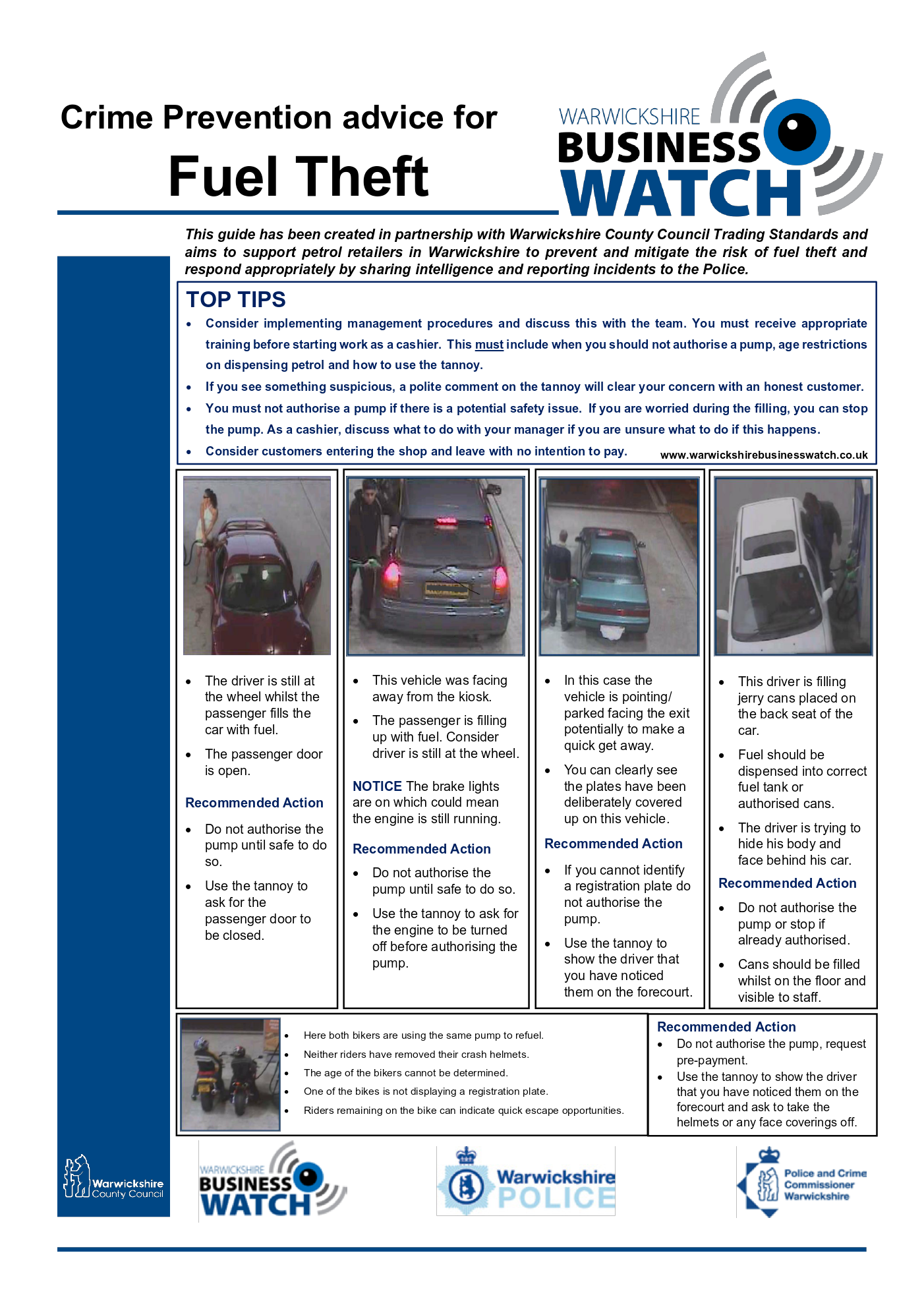 Crime Prevention advice for Fuel Thefts Incidents